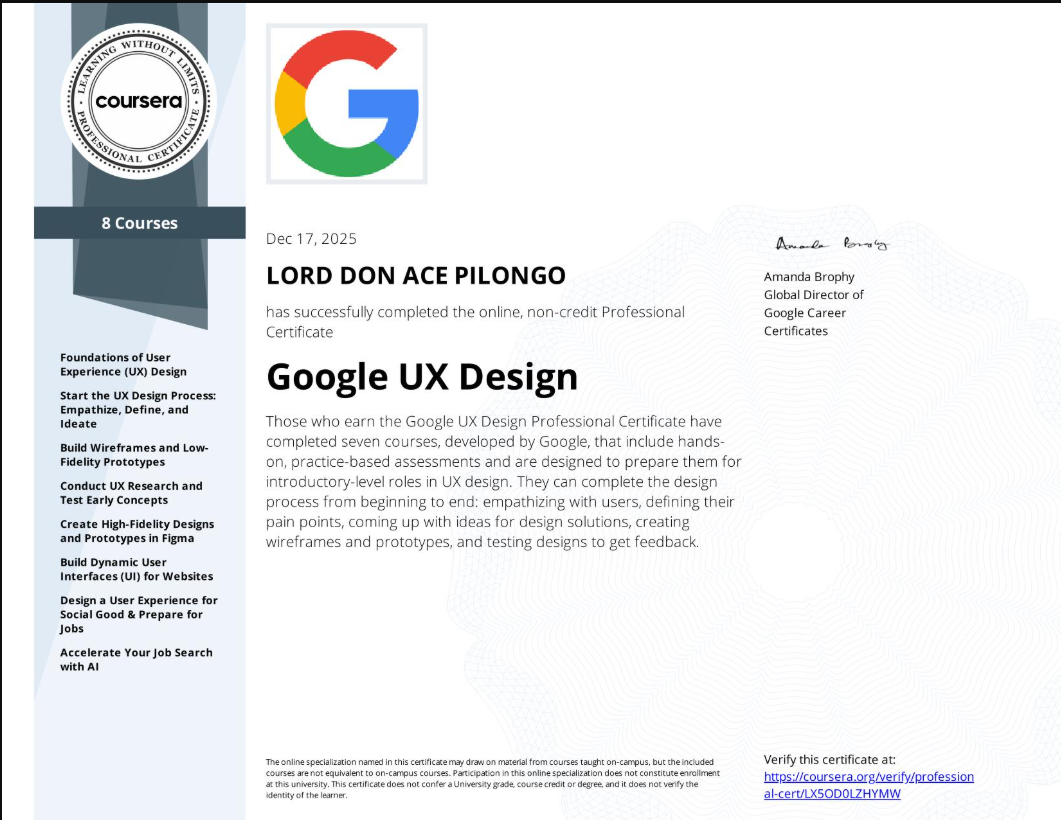 Google UX Design Professional Certificate